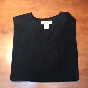 Men’s golf sweater / windbreaker, long sleeve, V neck, large, black